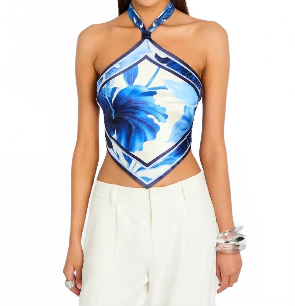 NEW RETROFETE jamie top in azure primavera